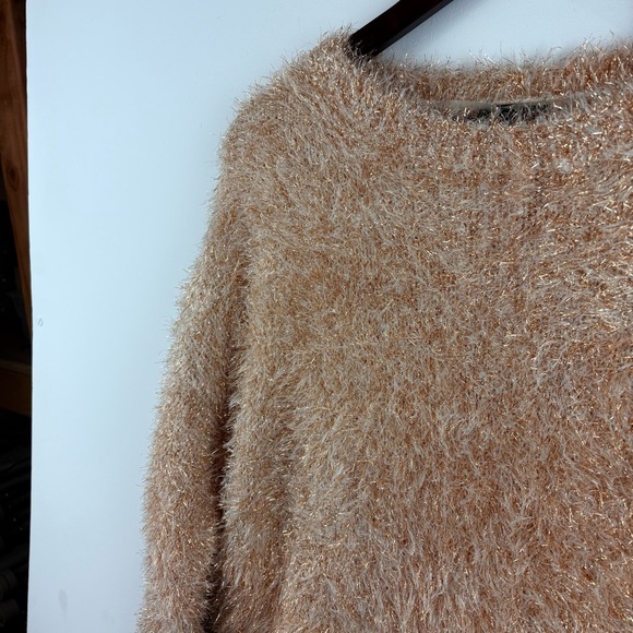 Wild Fable Women's Sweater Fuzzy Rose Pink Glitter Pullover Size Small New - Picture 6 of 6